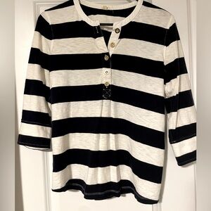 J Crew women’s Medium 3/4 length sleeve striped shirt